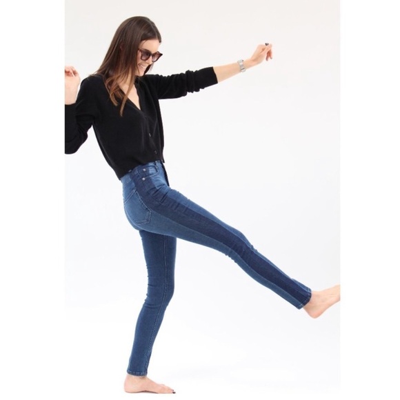 Rachel Comey Tux Stripe Denim High Waist Skinny Jeans Size 0 - Picture 1 of 9